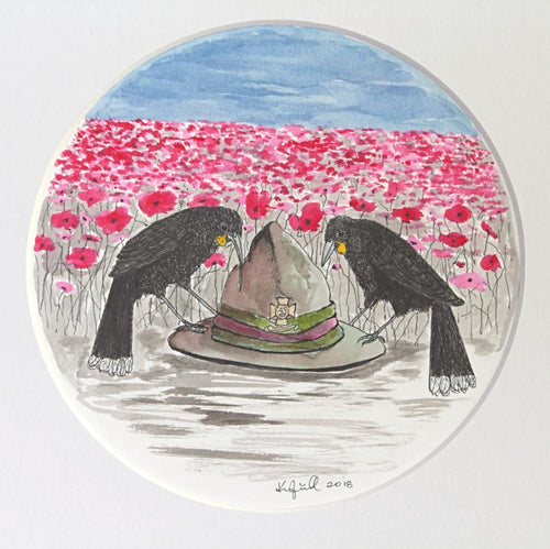 'Poppies, Huia pair and a Lemon Squeezer Hat'